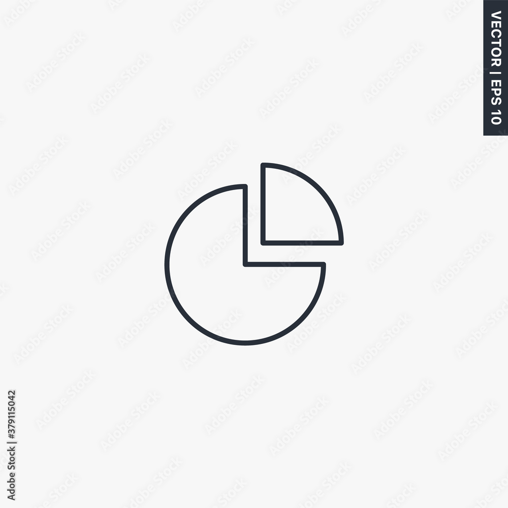 Pie chart, diagram, linear style sign for mobile concept and web design Pie chart, diagram, linear style sign for mobile concept and web design