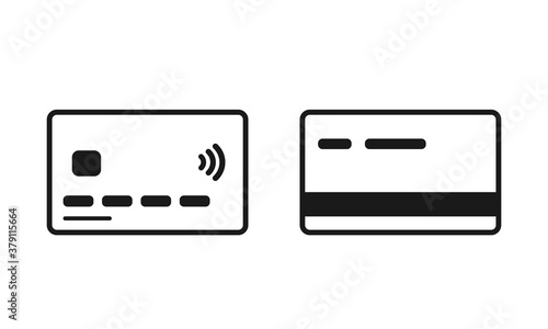 credit card line icon set. bank payment cards. financial web design symbol