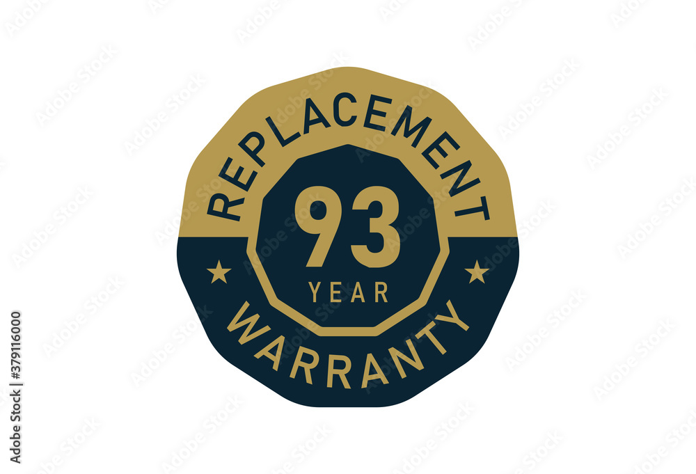 Naklejka premium 93 year replacement warranty, Replacement warranty images