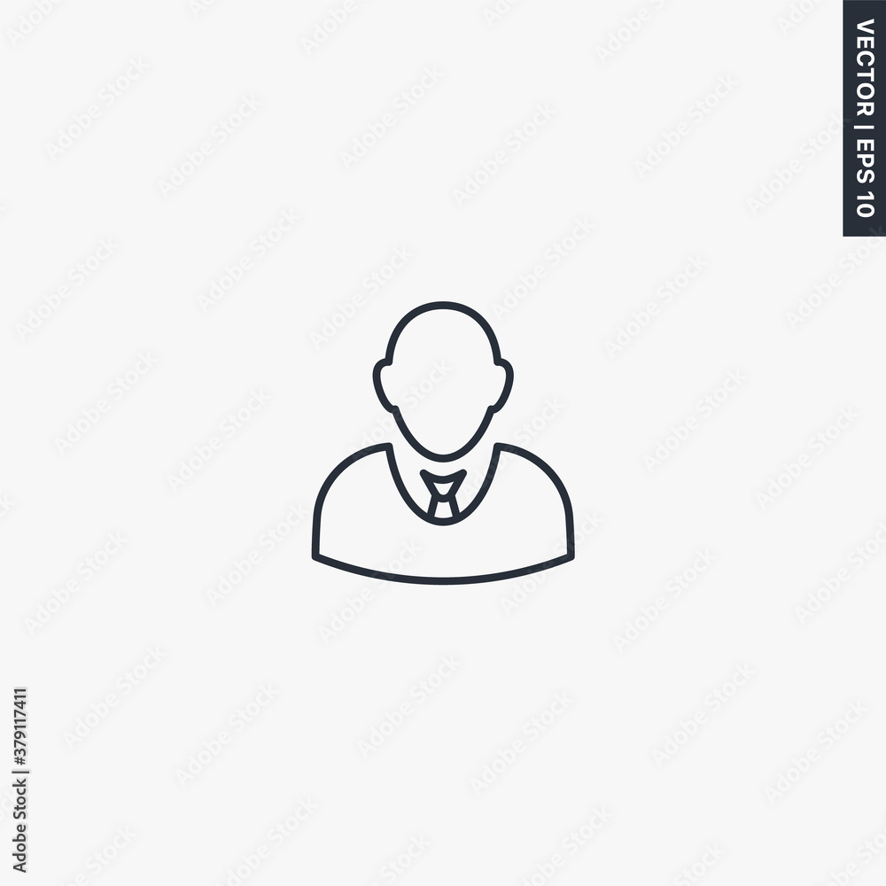 Businessman, linear style sign for mobile concept and web design Businessman, linear style sign for mobile concept and web design