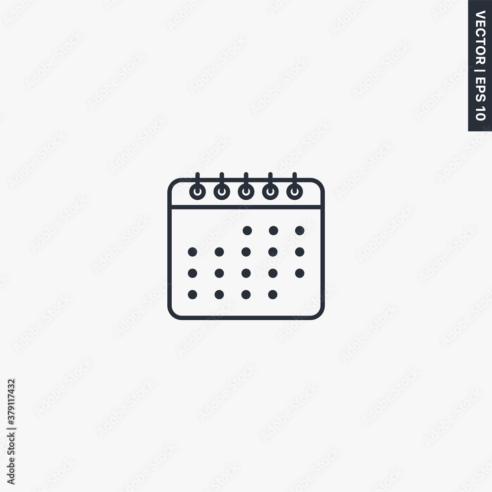 Calendar, linear style sign for mobile concept and web design Calendar, linear style sign for mobile concept and web design