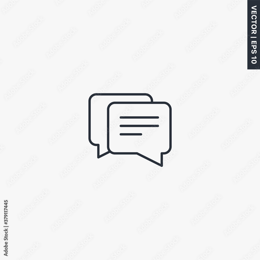 Chat, bubble, linear style sign for mobile concept and web design