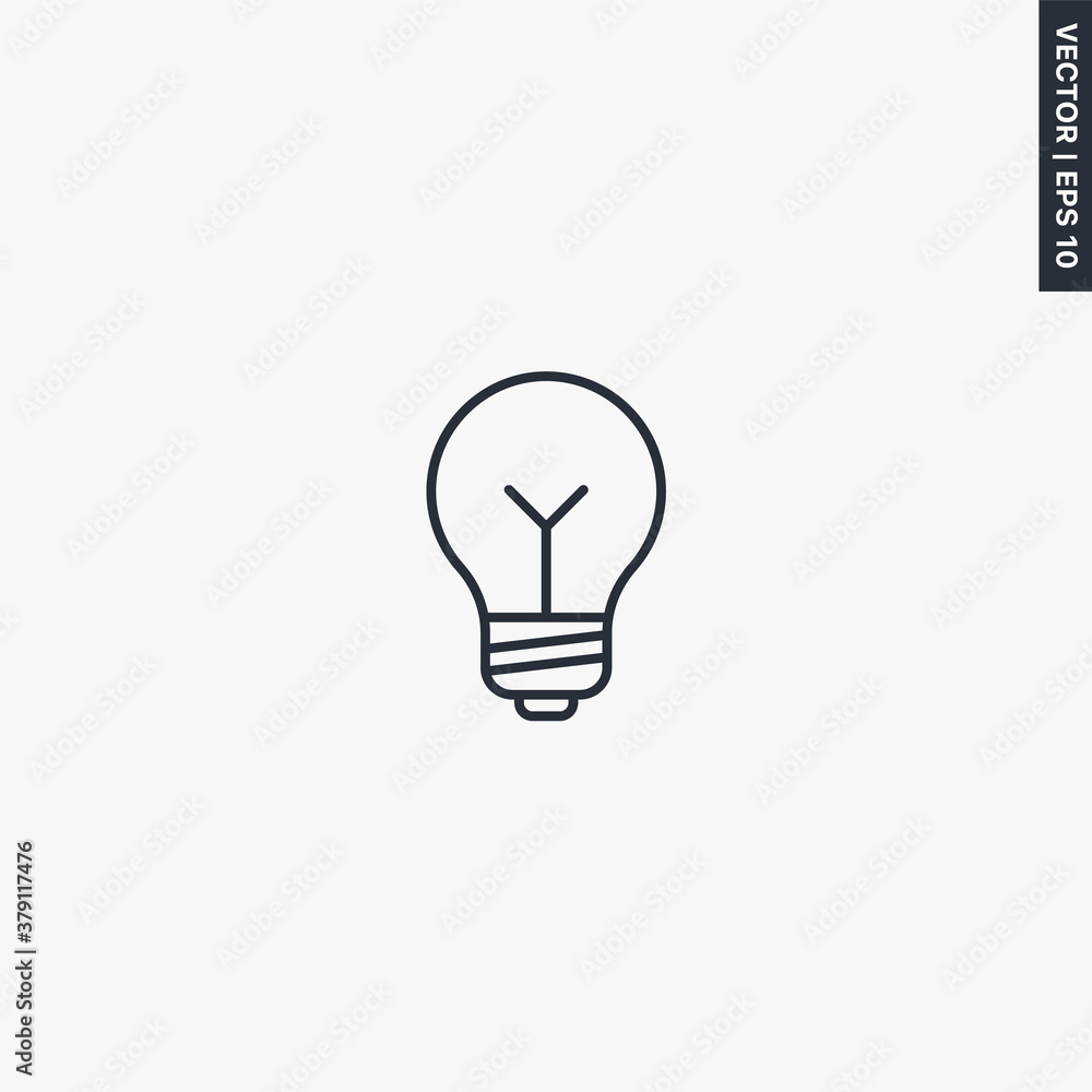 Light bulb, linear style sign for mobile concept and web design Light bulb, linear style sign for mobile concept and web design