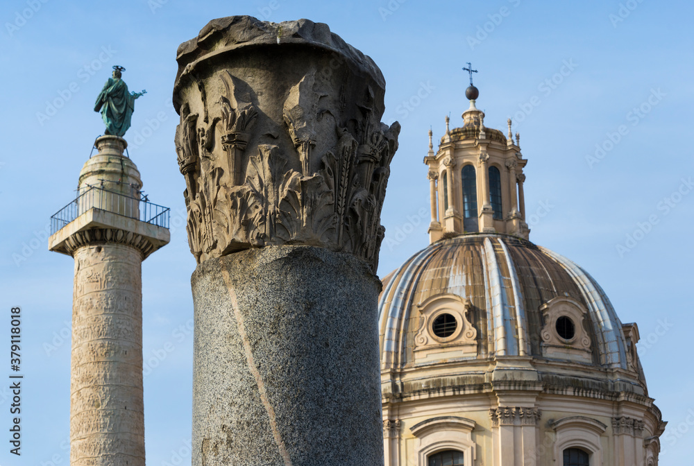 Trajan's Column, Imperial Forums, Piazza Venezia, Rome, Italy, Europe