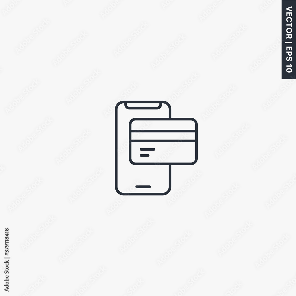 Online payment, linear style sign for mobile concept and web design Online payment, linear style sign for mobile concept and web design