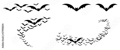 Happy halloween party. Flying bats pumpkins face. Funny flat vector signs. 31 october fest, horror. Pumpkins icons. Emotion smiley, smile, emoji emoticons faces. Creepy, Fly bat pictogram.