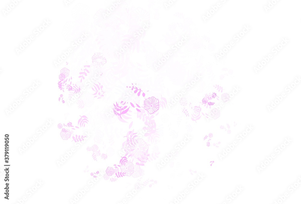 Light Purple, Pink vector elegant pattern with leaves. Light Purple, Pink vector elegant pattern with leaves.