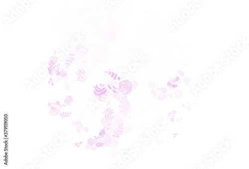 Light Purple, Pink vector elegant pattern with leaves.