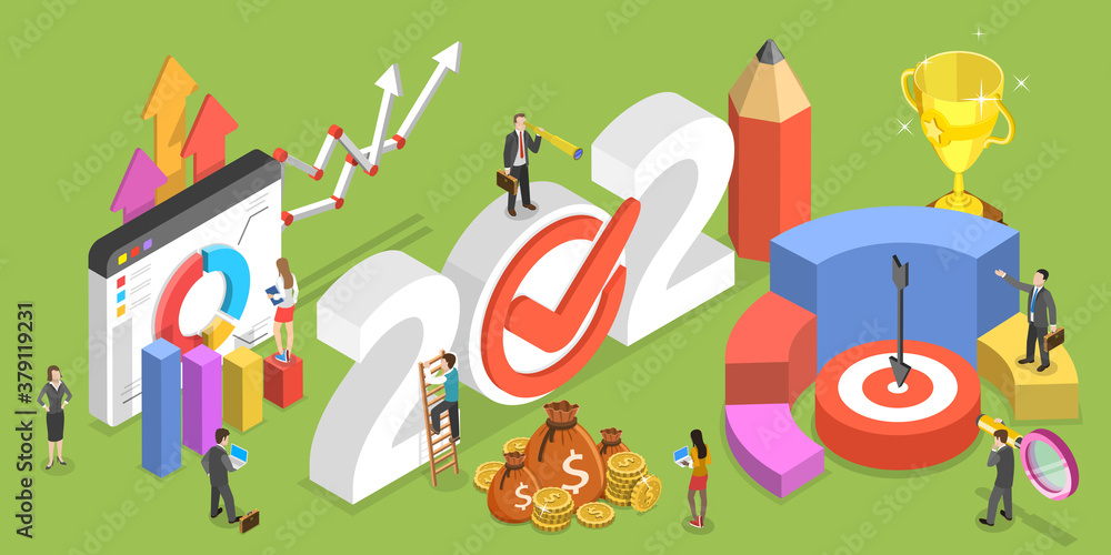 2021 Financial Year, Business Planning and Data Analysis. 3D Isometric Flat Vector Conceptual Illustration. 2021 Financial Year, Business Planning and Data Analysis. 3D Isometric Flat Vector Conceptual Illustration.