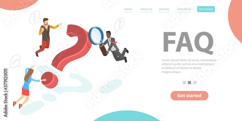 Why Question, FAQ - Frequently Asked Questions. 3D Isometric Flat Vector Conceptual Illustration.