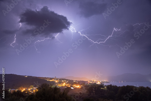 Lightning over Saint Florent, Corsica