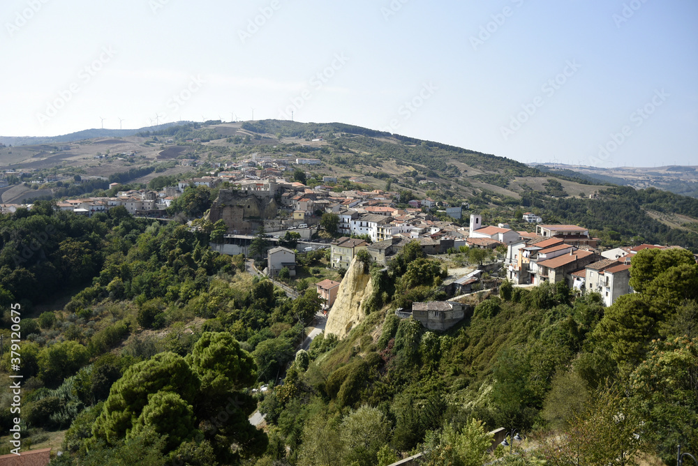 Panoramic view of Baselice, a rural village in the province of Benevento, Italy. Panoramic view of Baselice, a rural village in the province of Benevento, Italy.