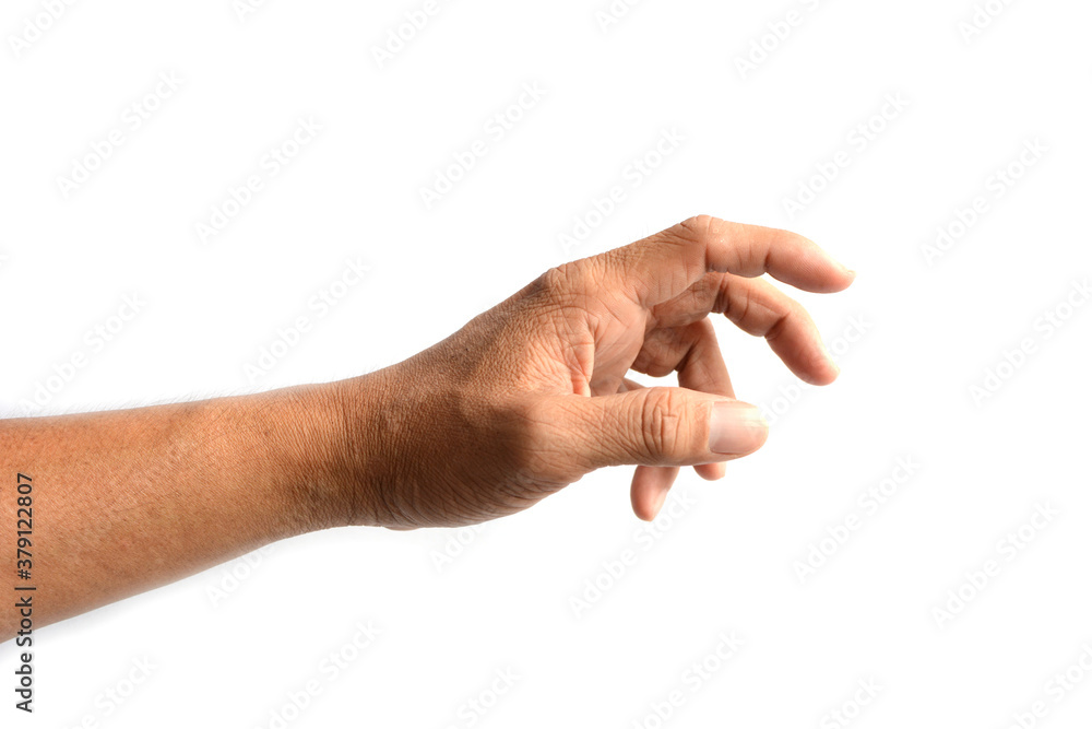 Empty hand holding isolated on the white background. Empty hand holding isolated on the white background.
