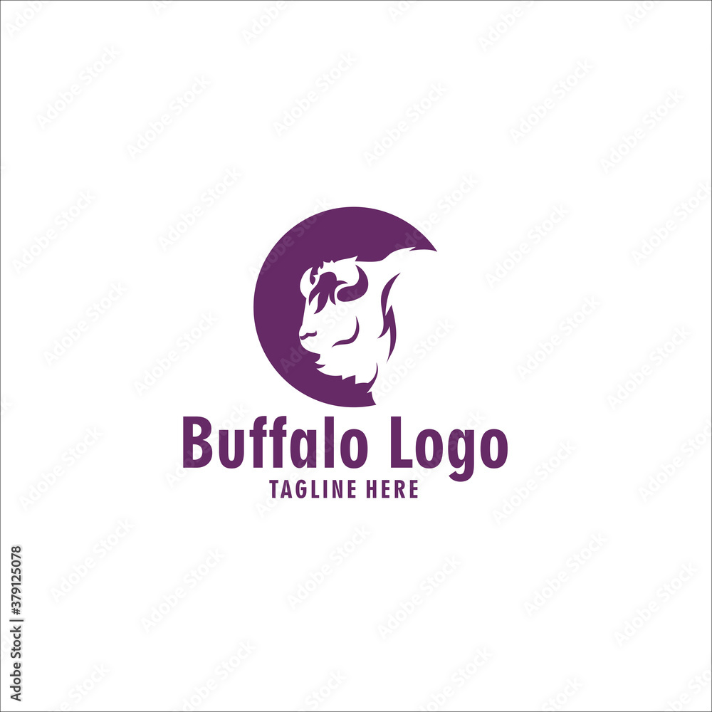 Buffalo logo design illustration icon vector