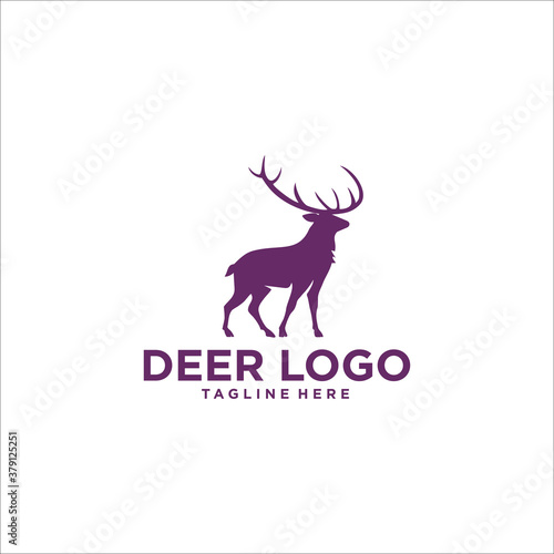 deer logo design template silhouette vector icon