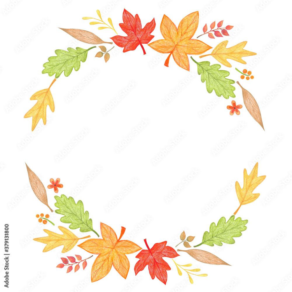 Autumn Frame Illustration - frame of leaves