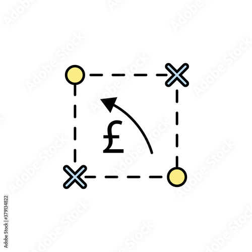 plan, scheme, pound, arrow icon. Element of finance illustration. Signs and symbols icon can be used for web, logo, mobile app, UI, UX