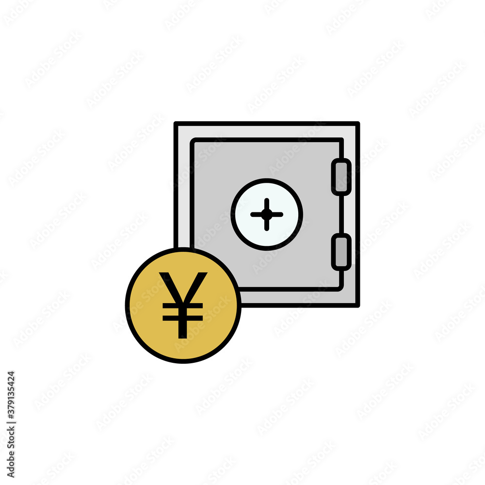 safe, yuan icon. Element of finance illustration. Signs and symbols icon can be used for web, logo, mobile app, UI, UX safe, yuan icon. Element of finance illustration. Signs and symbols icon can be used for web, logo, mobile app, UI, UX