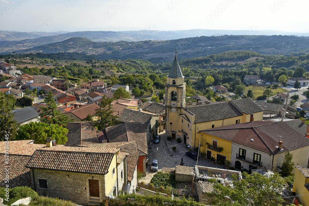Panoramic view of Baselice, a rural village in the province of Benevento, Italy.
