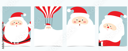 Cute christmas collection with santa claus.Vector illustration for poster,postcard,banner,cover