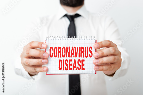 Word writing text Coronavirus Disease. Business photo showcasing defined as illness caused by a novel virus SARSCoV2 Model displaying different empty color notepad mock-up for writing idea