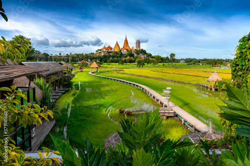 Foto Wat Tham Sua temple is a rice field around  in Kanchanaburi, Thailand