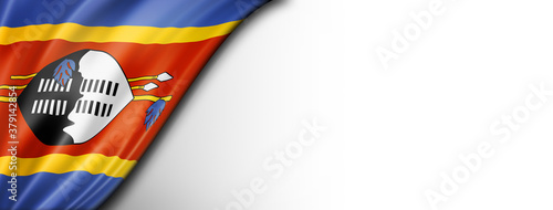 Konstfotografi Swaziland flag isolated on white banner