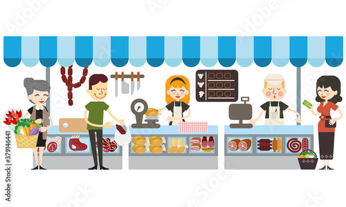 Boucher au marché