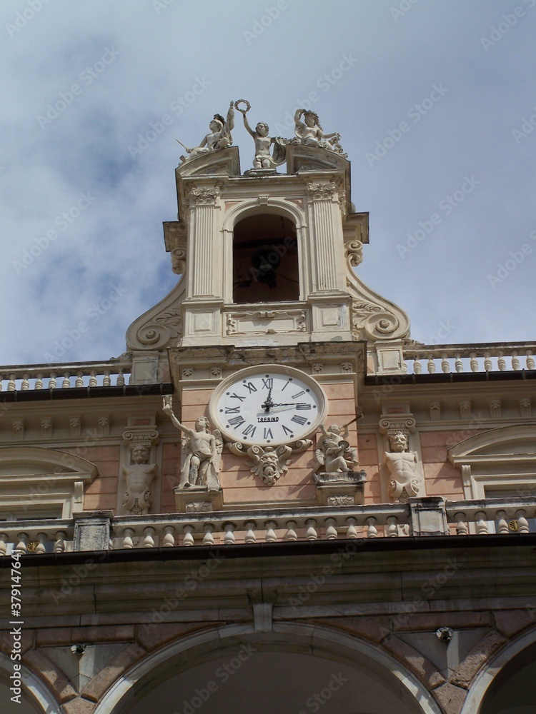 Giebel des Rathauses von Genua Italien gable of the town hall of Genoa Italy