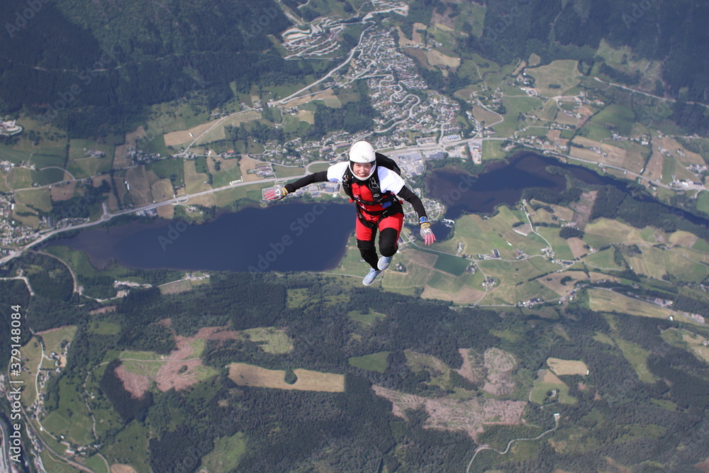 Obraz premium Skydiving in Norway