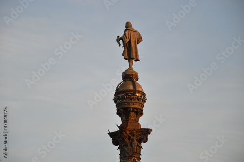 The statue of Columbus in Barcelona, Spain.