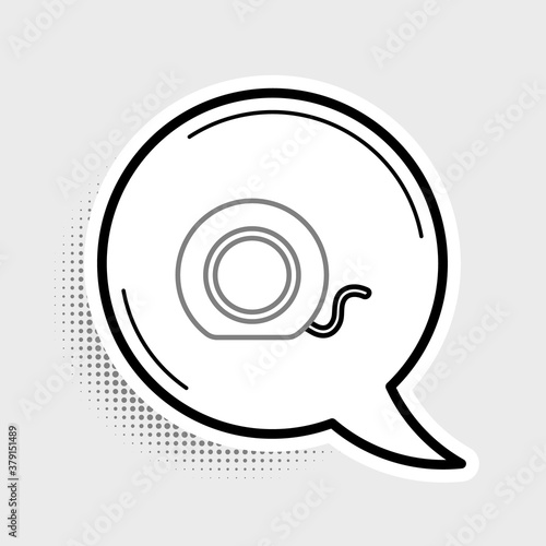 Line Dental floss icon isolated on grey background. Colorful outline concept. Vector.