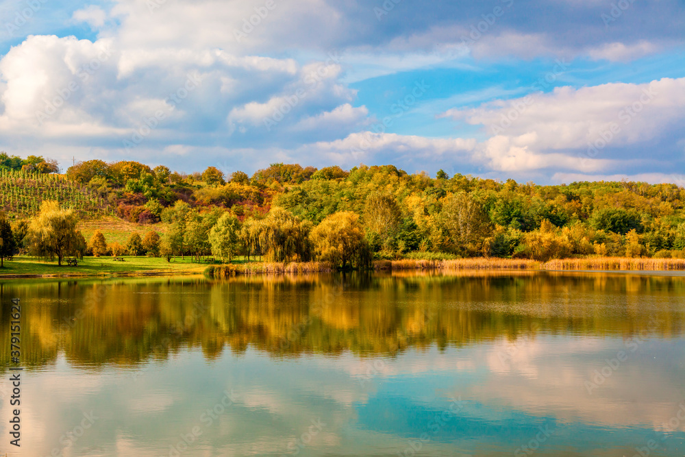 Forest lake water reflection landscape Forest lake water reflection landscape
