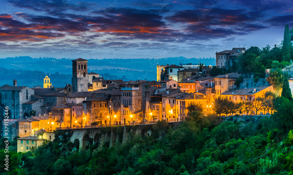 View of Narni, an ancient hilltown of Umbria, Italy