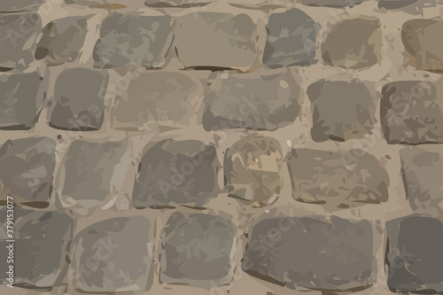 Grey Old Stone Pavement Texture Background Top View