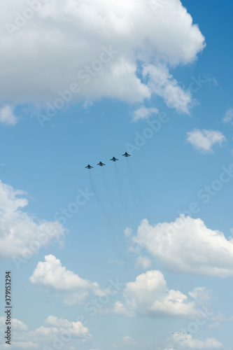victory day parade in Moscow planes in the sky © romeo3131