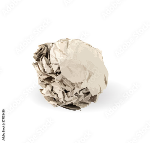Crumpled Paper Ball Isolated on White background