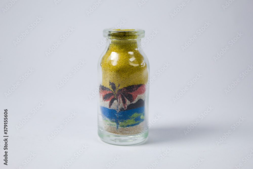Sand bottle with white background Sand bottle with white background