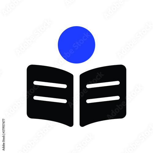 Man reading book vector icon