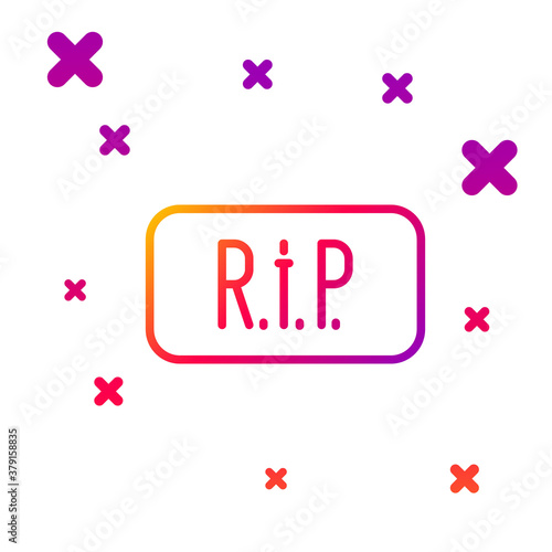 Color line Speech bubble rip death icon isolated on white background. Gradient random dynamic shapes. Vector.