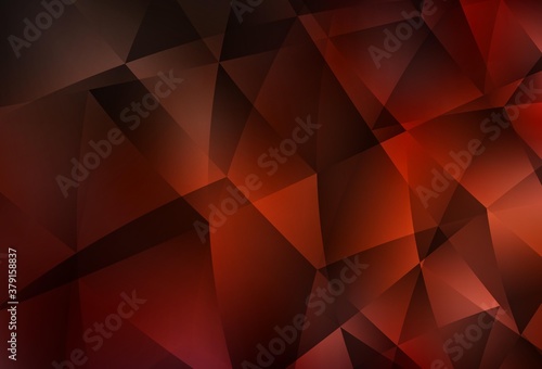 Dark Red vector triangle mosaic background.