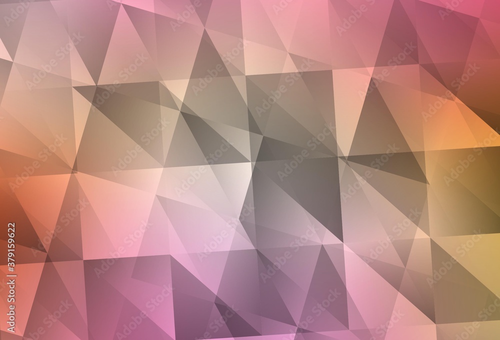 Obraz premium Light Pink, Yellow vector polygon abstract backdrop.