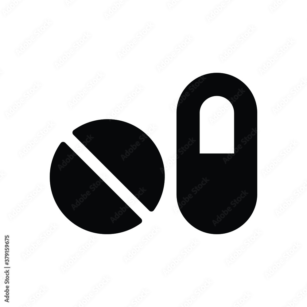 pill tablet icon on white background
pill tablet icon on white background