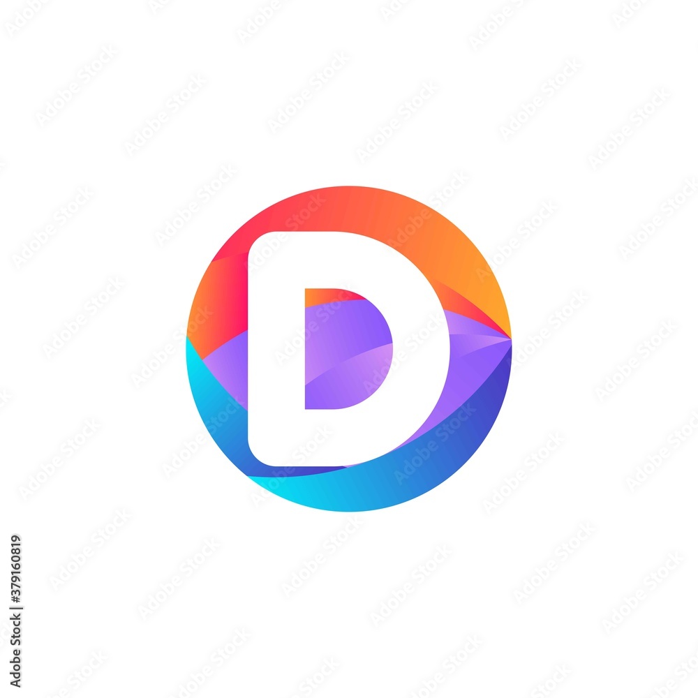 d letter Circle logo design. Ellipse logo with gradient. d letter Circle logo design. Ellipse logo with gradient.