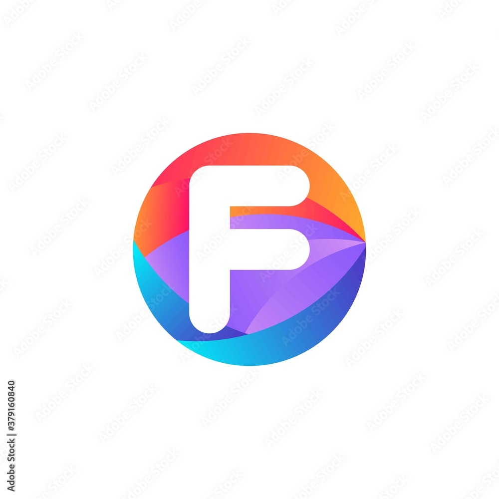 f letter Circle logo design. Ellipse logo with gradient. f letter Circle logo design. Ellipse logo with gradient.
