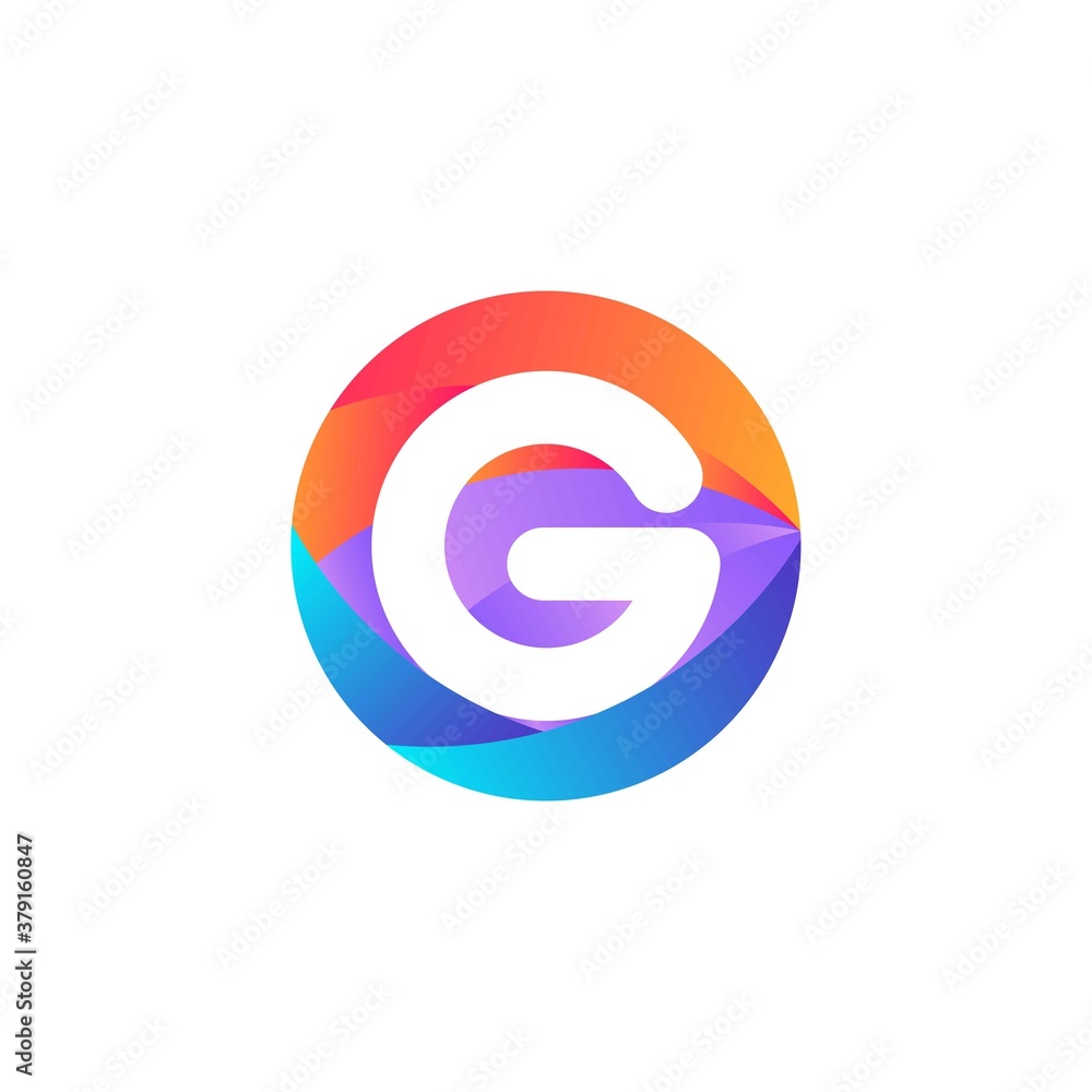 g letter Circle logo design. Ellipse logo with gradient. g letter Circle logo design. Ellipse logo with gradient.