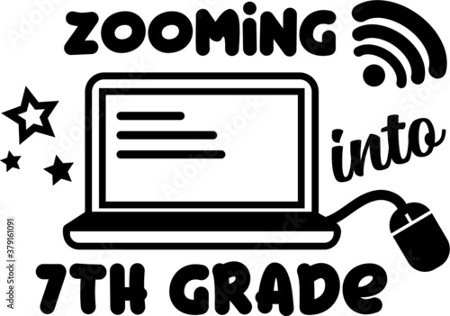 Zooming Into Seventh Grade Svg Design Illustration