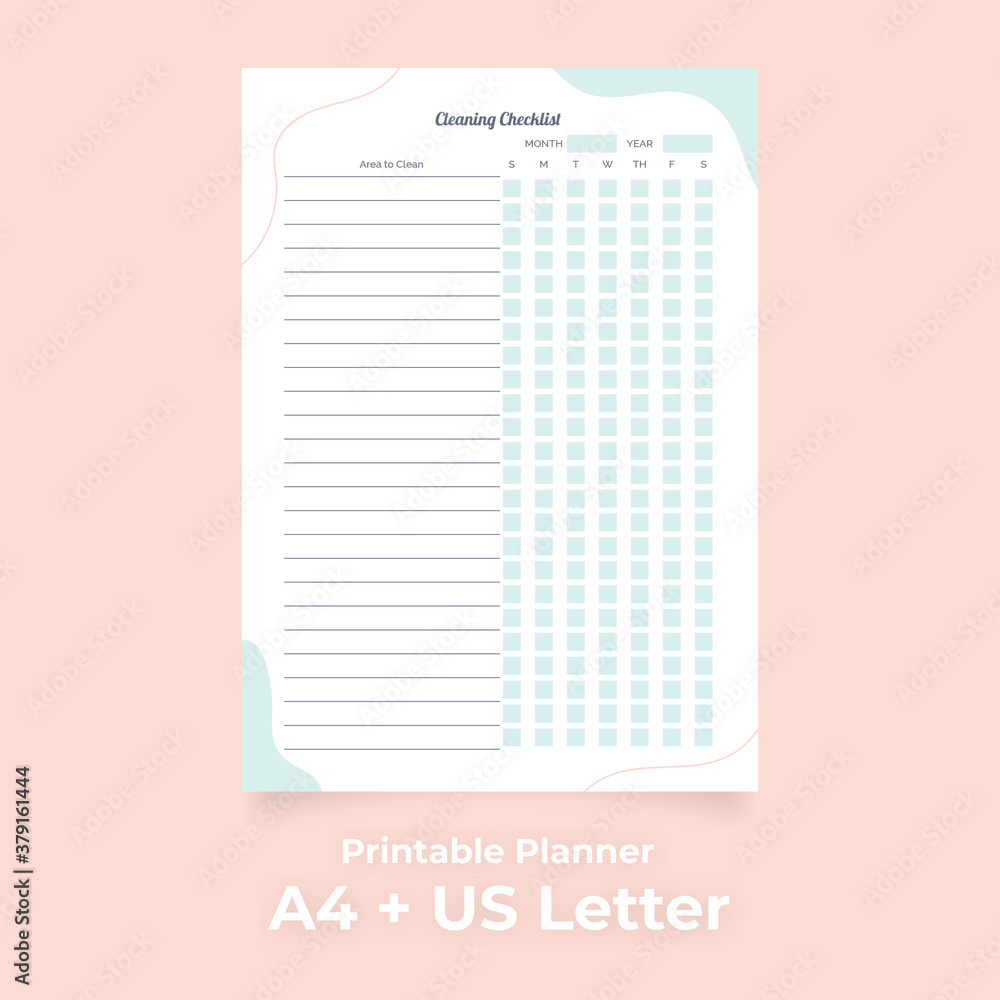 Checklist Clean Modern Minimalist Cleaning Checklist Printable Form with Editable Cleaning ...
