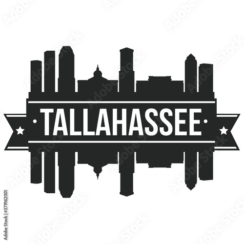 Tallahassee Skyline Silhouette Design City Vector Art Landmark.