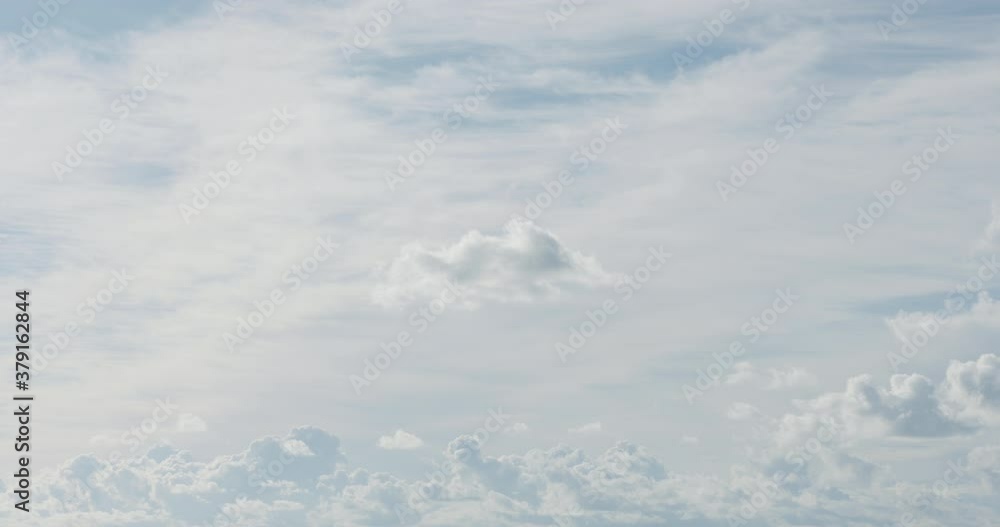 Sky background with white clouds on a foggy skyscape